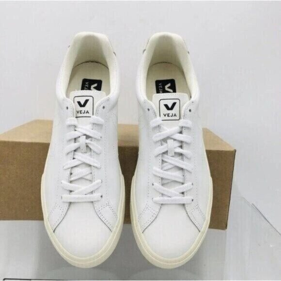 Veja Esplar Logo Low Top Sneaker Extra White/natural Leather Womens US 11 - Picture 6 of 13